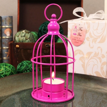 "Love in a Cage" Hot Pink Bird Cage Lantern & Tealight