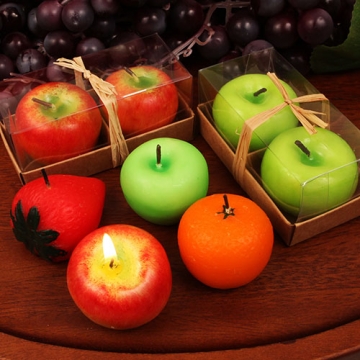 "Fresh Fruit" Fruit Shaped Set/2 Candles Boxed (Assorted)