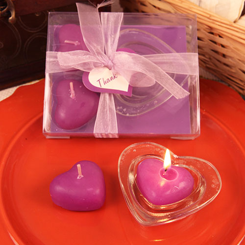 Favors with Flair!: Three Little Hearts Heart-shaped Purple