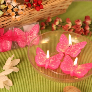 "Spring Cheer" Hot Pink Butterfly Candle Set/3 Giftboxed