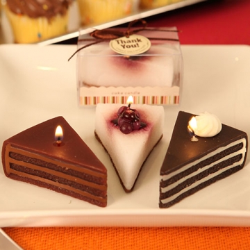 "Slice of Heaven" Cake Shaped Candle Boxed (Assorted)