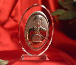 Italian Silver Angels Icon on a Glass Stand Boxed