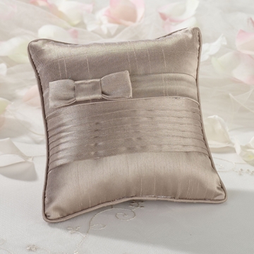 Taupe Pleated Silk Pillow
