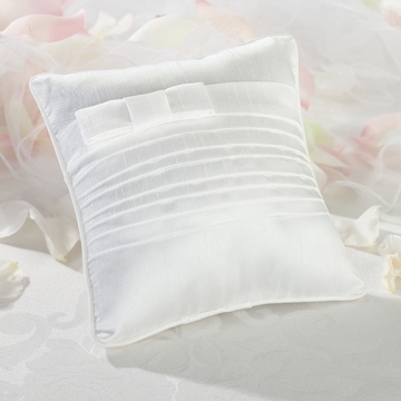 White Pleated Silk Pillow