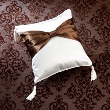 Brown Bow Ring Pillow
