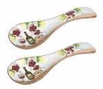 Grapes Wine and Cheese Ceramic Spoon Rests - SET/2