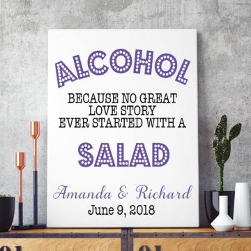 Alcohol Love Story Wedding Sign