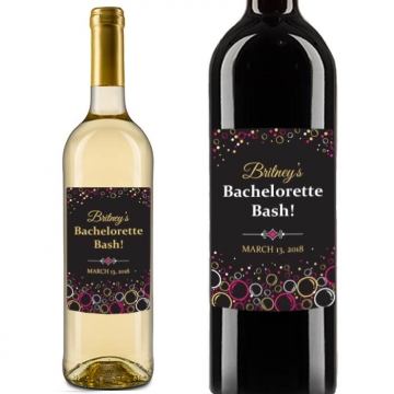 Person. Bachelorette Bubbles Lg. Wine Stickers SET/5