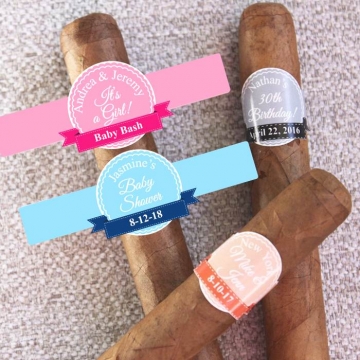 Personalized Classic Banner Cigar Stickers SET/20