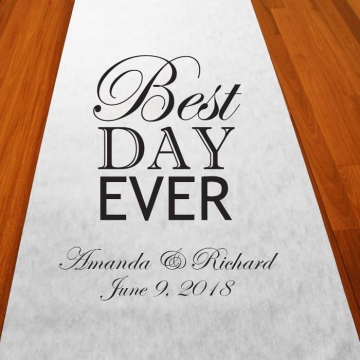 Personalized Best Day Ever Aisle Runner