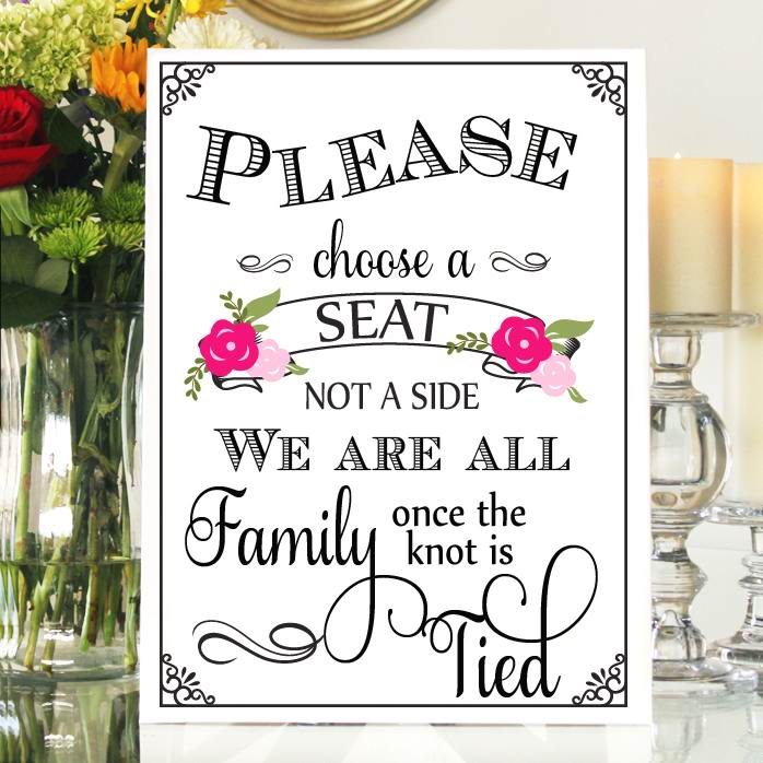 Favors with Flair!: Personalized Pick A Seat Wedding Sign
